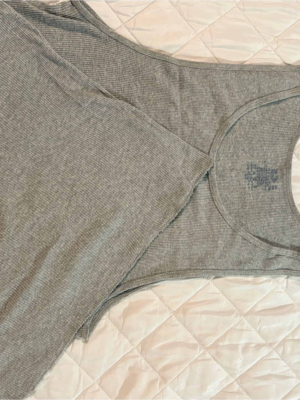 Gray Ribbed Tank Top - Picture 2 of 3
